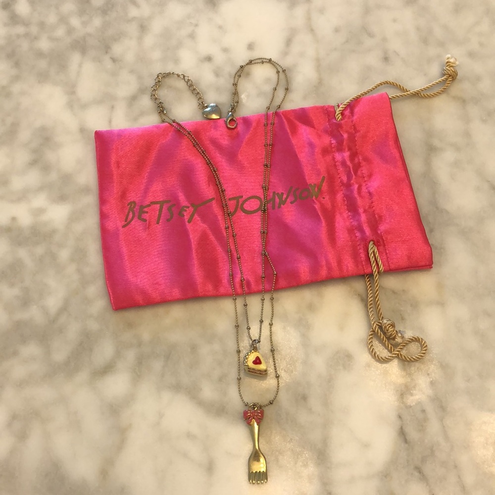 Betsey Johnson Birthday Cake and Fork Necklace